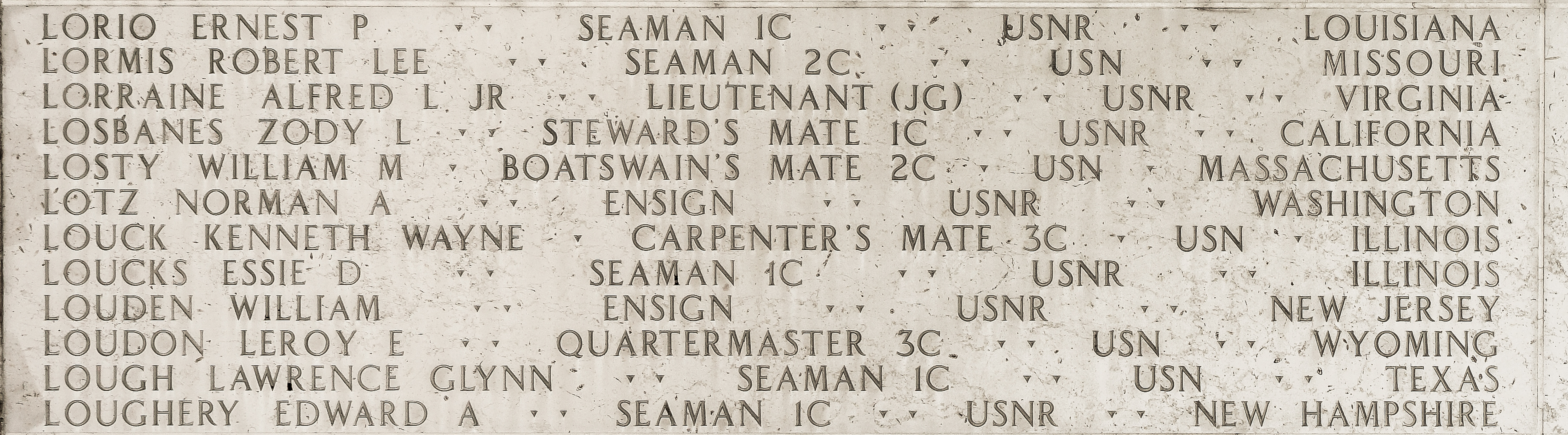 Leroy E. Loudon, Quartermaster Third Class